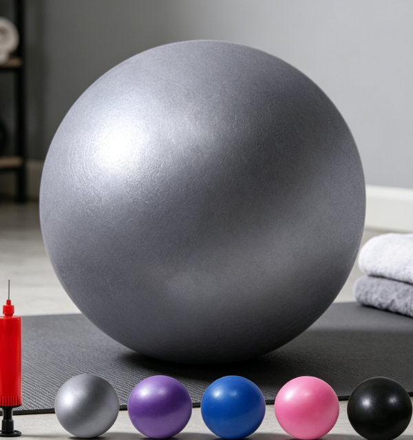 Burst-Resistant Pilates Ball with Pump for Therapy and Fitness