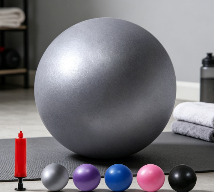 Burst-Resistant Pilates Ball with Pump for Therapy and Fitness