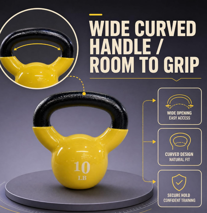 Vinyl-Coated Kettlebell, Versatile Fitness Use - Image 2