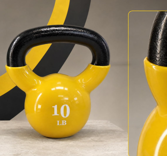 Vinyl-Coated Kettlebell, Versatile Fitness Use