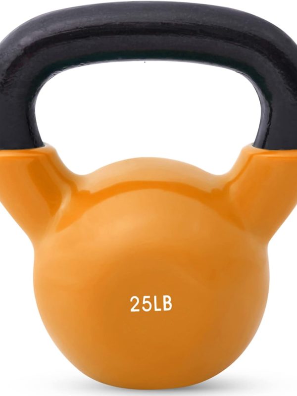 Vinyl-Coated Cast Iron Kettlebell, Floor-Protecting And Noise-Reducing