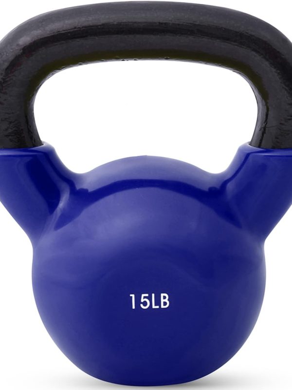 Vinyl-Coated Cast Iron Kettlebell, Floor-Protecting And Noise-Reducing