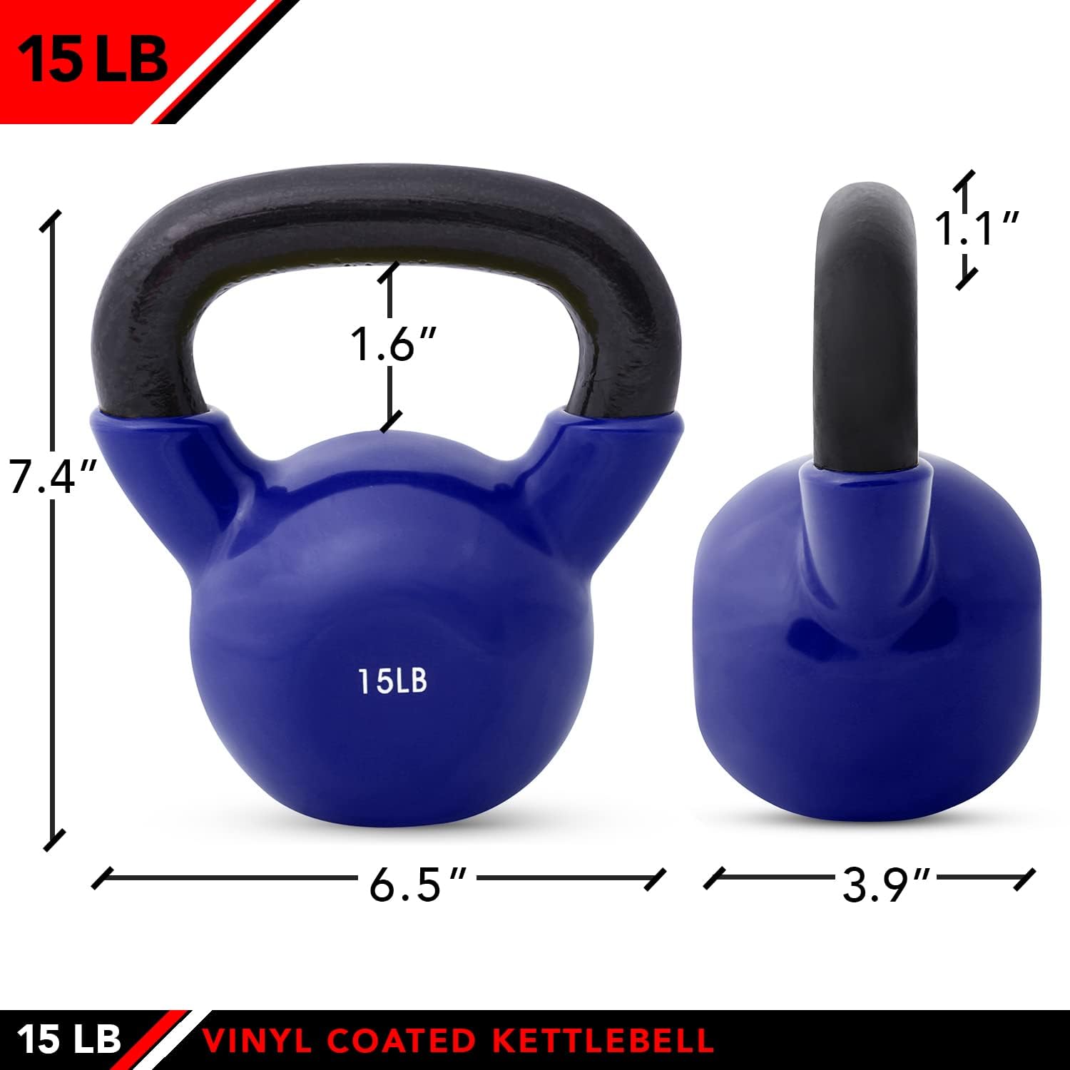 Vinyl-Coated Cast Iron Kettlebell, Floor-Protecting And Noise-Reducing - Image 2